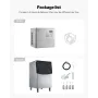 Commercial Ice Maker Machine, 204KG/24H Ice-Making Machine with 113KG Stainless Steel Storage Bin, Auto Self-Cleaning Ice Maker 