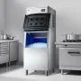 Commercial Ice Maker Machine, 204KG/24H Ice-Making Machine with 113KG Stainless Steel Storage Bin, Auto Self-Cleaning Ice Maker 