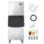 VEVOR Commercial Ice Maker Machine, 204KG/24H Ice-Making Machine with 113KG Stainless Steel Storage Bin, Auto Self-Cleaning Ice 