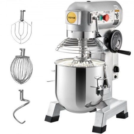 Kommerciel standblander, 15qt rustfrit stålskål, 850W Heavy Duty Electric Food Mixer med 3 hastigheder justerbar 113/184/341