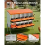 VEVOR Chicken Nesting Boxes, 10 Compartments, with Support Legs, Easy Egg Collection, Galvanized Steel and High-Strength Plastic