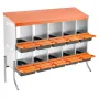 Chicken Nesting Boxes, 10 Compartments, with Support Legs, Easy Egg Collection, Galvanized Steel and High-Strength Plastic, Roll