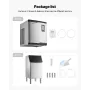 VEVOR Commercial Ice Maker Machine, 136KG/24H Ice-Making Machine with 136KG Stainless Steel Storage Bin, Auto Self-Cleaning Ice 