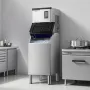 VEVOR Commercial Ice Maker Machine, 136KG/24H Ice-Making Machine with 136KG Stainless Steel Storage Bin, Auto Self-Cleaning Ice 
