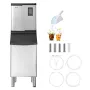 VEVOR Commercial Ice Maker Machine, 136KG/24H Ice-Making Machine with 136KG Stainless Steel Storage Bin, Auto Self-Cleaning Ice 