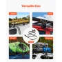 Ladder Rack Ratchet Straps, Black Square Tube Mount, 38 mm Wide x 2.25 m Long Black Ladder Rack Straps with Double J-Hooks, 226.