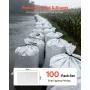 VEVOR Empty Sandbags, 100 Packs 40 x 66 cm, Heavy Duty Sand Bags Sacks with Ties, 22.6kg Capacity Woven Polypropylene Sandbags, 