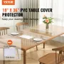 Clear Table Cover Protector, 18 "X 36" Rektangeldæksel, 1,5 mm