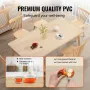 Clear Table Cover Protector, 18 "X 36" Rektangeldæksel, 1,5 mm