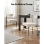 Boucle Dining Chairs Set of 6, Mid Century Modern Sherpa Accent Chairs, Upholstered Side Chair for Dining Table, Space-Saving Wh