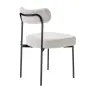 Boucle Dining Chairs Set of 6, Mid Century Modern Sherpa Accent Chairs, Upholstered Side Chair for Dining Table, Space-Saving Wh