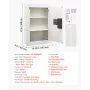0.83 sq.ft Wall Safe, 3-Tier Hidden Wall Safe with Password, Key & Turning Knob, Q235 Cold-Rolled Steel In-Wall Box with Adjusta