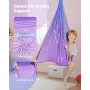 Sensory Swing, Double-Layer Fabric Sensorys Hammock, Indoor & Outdoor Sensory Swing with 360° Swivel Hanger, O-Sling, Holds up t