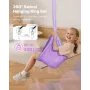 Sensory Swing, Double-Layer Fabric Sensorys Hammock, Indoor & Outdoor Sensory Swing with 360° Swivel Hanger, O-Sling, Holds up t