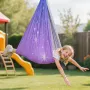 Sensory Swing, Double-Layer Fabric Sensorys Hammock, Indoor & Outdoor Sensory Swing with 360° Swivel Hanger, O-Sling, Holds up t
