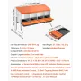 VEVOR Chicken Nesting Boxes, 4 Compartments, with Support Legs, Easy Egg Collection, Galvanized Steel and High-Strength Plastic,