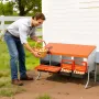 Chicken Nesting Boxes, 4 Compartments, with Support Legs, Easy Egg Collection, Galvanized Steel and High-Strength Plastic, Roll 