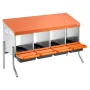 Chicken Nesting Boxes, 4 Compartments, with Support Legs, Easy Egg Collection, Galvanized Steel and High-Strength Plastic, Roll 
