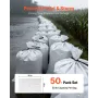 VEVOR Empty Sandbags, 50 Packs 40 x 66 cm, Heavy Duty Sand Bags Sacks with Ties, 22.6 kg Capacity Woven Polypropylene Sandbags, 