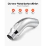 Elbow Exhaust Tip, 101.6mm Inlet, 152.4mm Outlet, 584mm Overall Length, Chrome Turn Down Exhaust Tip with Clamp for Truck/Sedan/