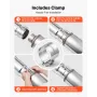 Elbow Exhaust Tip, 101.6mm Inlet, 152.4mm Outlet, 584mm Overall Length, Chrome Turn Down Exhaust Tip with Clamp for Truck/Sedan/