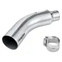 Elbow Exhaust Tip, 101.6mm Inlet, 152.4mm Outlet, 584mm Overall Length, Chrome Turn Down Exhaust Tip with Clamp for Truck/Sedan/
