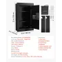 Wall Safe, 3-Tier Hidden Wall Safe with Fingerprint, Password, Key & Turning Knob, Q235 Cold-Rolled Steel In-Wall Box with Adjus