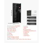 Wall Safe, 4-Tier Hidden Wall Mounted Gun Safe with Password & Key, Q235 Cold-Rolled Steel In-Wall Box with LED Lighting, 3 Adju