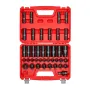1/2 in Drive Impact Socket Set, 39 Piece, 6 Point Deep & Shallow Impact Sockets, Metric 9 to 30 mm, Cr-V Steel High Durability, 