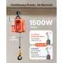 VEVOR 3-in-1 Electric Hoist Winch, 700 kg Capacity, 1500W Portable Power Winch Crane, 7.6 m Lifting Height, 5 m/min with Manual,
