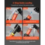 Grease Gun, 10000 PSI High Pressure, Heavy Duty Pistol Grip Grease Gun Kit with 0.4 L Capacity, Includes 46 cm Flex Hose, 1 Exte