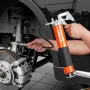 Grease Gun, 8000 PSI High Pressure, Heavy Duty Pistol Grip Grease Gun Kit with 0.4 L Capacity, Includes 46 cm Flex Hose, 1 Exten