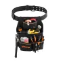 Tool Pouch with Belt, 14 Pockets Professional Tool Belt Pouch for Men, Heavy Duty Detachable Adjustable Utility Work Bag for Ele