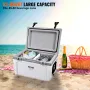 Insulated Portable Cooler, 52 qt, Holds 50 Cans, Ice Retention Hard Cooler with Heavy Duty Handle, Ice Chest Lunch Box for Campi