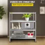 Stainless Steel Shelving, 118.9 x 47 cm 4 Tier Adjustable Shelf Storage Unit, Stainless Steel Heavy Duty Shelving for Kitchen Co