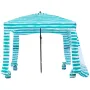 Beach Cabana, 1.83 x 1.83 m Beach Canopy with Side Wall, UPF 50+ Protection Easy Setup Cabana Tent with Sand Pockets, Portable S