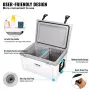 Insulated Portable Cooler, 52 qt, Holds 50 Cans, Ice Retention Hard Cooler with Heavy Duty Handle, Ice Chest Lunch Box for