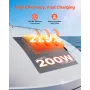 VEVOR fleksibelt solpanel, 200 W semi-fleksibelt bøjeligt monokrystallinsk solpanel, 21,9 % effektivitet mono off-grid oplader