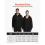 VEVOR Heated Jacket Hoodie for Men Women, Heated Sweatshirt Unisex Full-Zip with 7.4V 16000mAh Power Bank Pack, 5 Heating Zones,