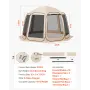 Screen House Tent, 3660 x 3380 x 2300 mm, 10-12 Person Pop Up Screen Tent, Portable Screened in Canopy with Carry Bag, Netting S