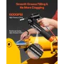Grease Gun, 6000 PSI High Pressure, Heavy Duty Pistol Grip Grease Gun Kit with 0.4 L Capacity, Includes 45.7 cm Flex Hose, 1 Ext