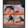 Grease Gun, 6000 PSI High Pressure, Heavy Duty Pistol Grip Grease Gun Kit with 0.4 L Capacity, Includes 45.7 cm Flex Hose, 1 Ext