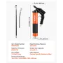 Grease Gun, 6000 PSI High Pressure, Heavy Duty Pistol Grip Grease Gun Kit with 0.4 L Capacity, Includes 45.7 cm Flex Hose, 1 Ext