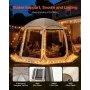 Screen House Tent, 3660 x 3380 x 2300 mm, 10-12 Person Pop Up Screen Tent with Extended Awning, Portable Screened in Canopy with