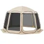 Screen House Tent, 3660 x 3380 x 2300 mm, 10-12 Person Pop Up Screen Tent with Extended Awning, Portable Screened in Canopy with