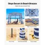 VEVOR Beach Cabana, 1.83 x 1.83 m Beach Canopy with Side Wall, UPF 50+ Protection Easy Setup Cabana Tent with Sand Pockets, Port