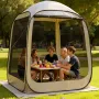 Screen House Tent, 1825 x 1825 x 2200 mm, 4-6 Person Pop Up Screen Tent, Portable Screened in Canopy with Carry Bag, Netting Sid