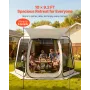 Screen House Tent, 3030 x 2650 x 2300 mm, 4-8 Person Pop Up Screen Tent with Extended Awning, Portable Screened in Canopy with C