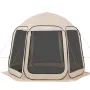 Screen House Tent, 3030 x 2650 x 2300 mm, 4-8 Person Pop Up Screen Tent with Extended Awning, Portable Screened in Canopy with C