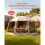 VEVOR Screen House Tent, 4500 x 4250 x 2450 mm, 12-15 Person Pop Up Screen Tent, Portable Screened in Canopy with Carry Bag, Net